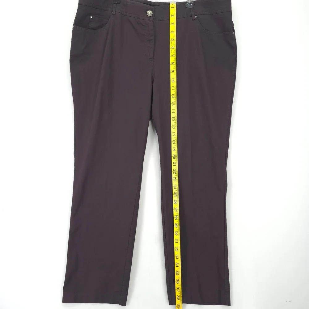 89th + Madison Women 20 Brown Stretch‎ Straight Leg Dress Pants Casual Office